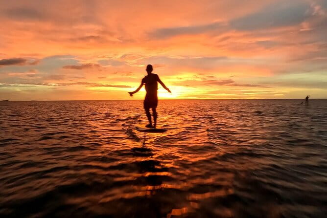 Sunset E-Foil Experience in Tanjung Aru Beach - Learning to control the board while kneeling
